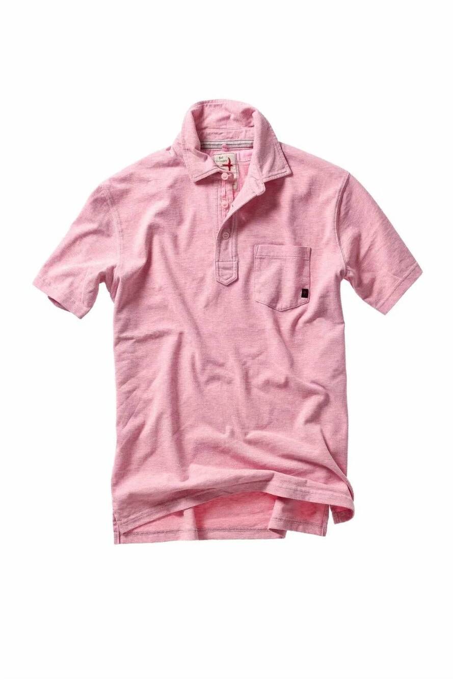 NEW RELWEN men's fineline jersey polo in pink white
